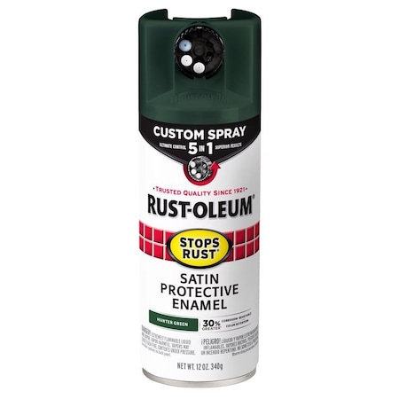 Rust-Oleum Rust-Oleum Stops Rust 5-in-1 Indoor/Outdoor Satin Hunter Green Oil-Based Oil Modified Alkyd Protecti 376874